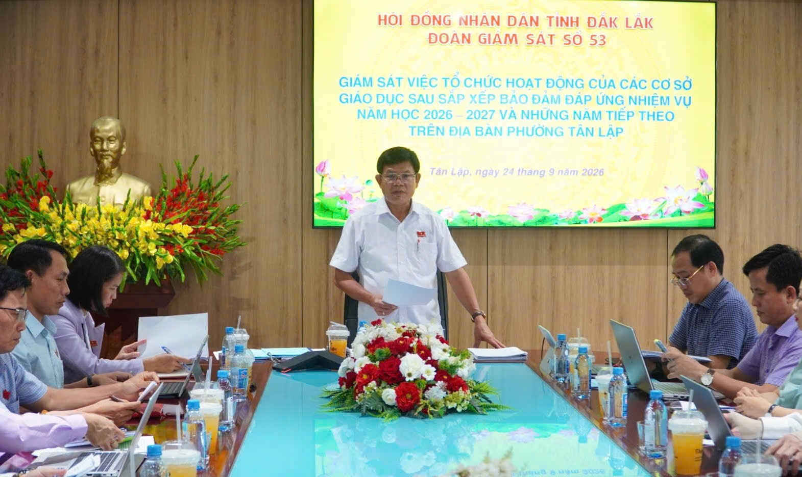Ban Văn hoá - Xã hội HĐND tỉnh giám sát hoạt động giáo dục sau sắp xếp tại phường Tân Lập